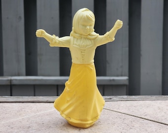 Collectible Vintage Avon Yellow Girl Field Flowers Cologne Bottle, Empty