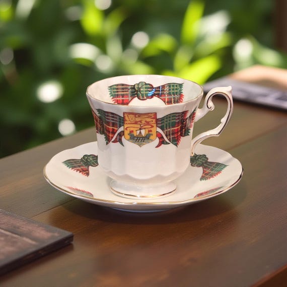Elizabethan New Brunswick Tartan Cup and Saucer – Mid Century Fine Bone China England