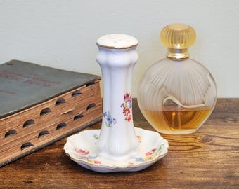 Dresden-Style Reproduction Tulip Hatpin Holder with Elegant Florals and Gold Accents – Made in Japan