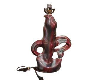 Mid Century Abstract Ceramic Drip Glaze Lamp Lighting