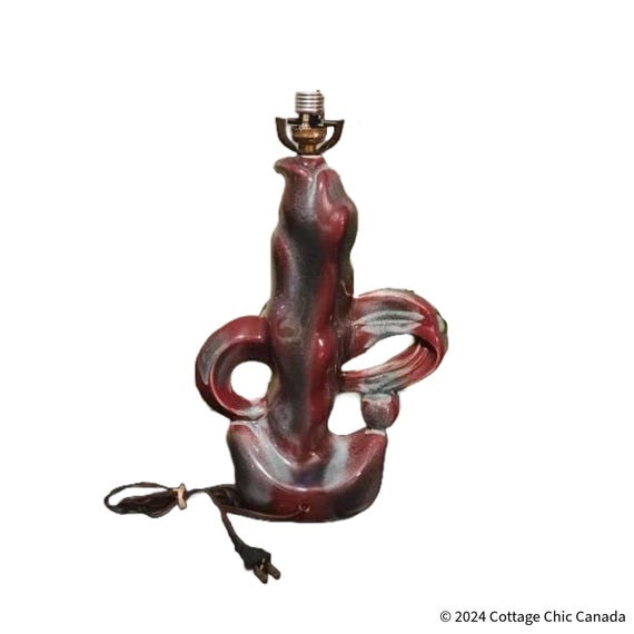 Mid Century Abstract Ceramic Drip Glaze Lamp Lighting