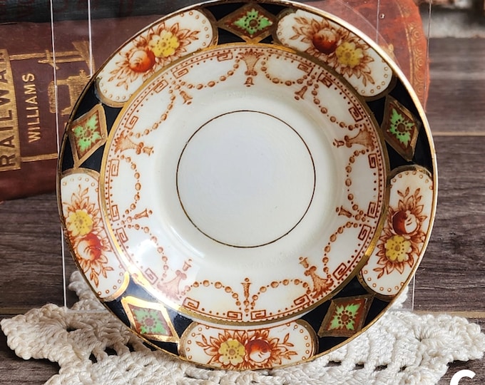 Chapmans Longton Art Deco Style Imari 3 7/8" Demitasse Saucer Made in England