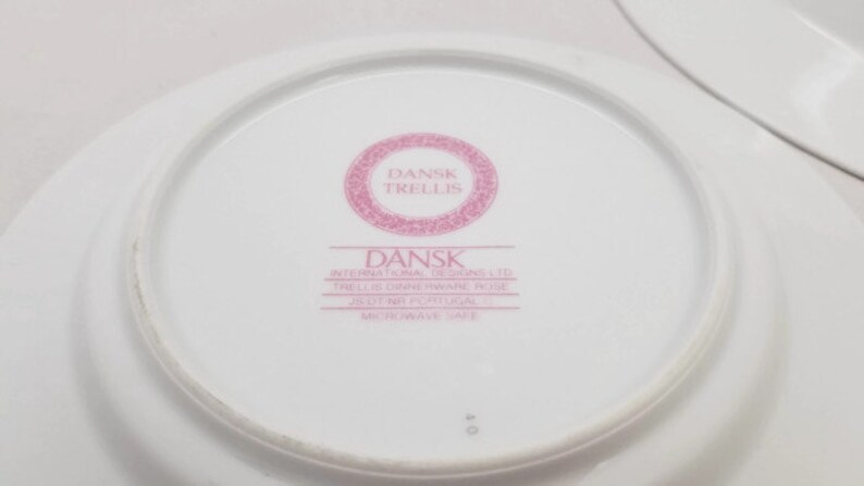 Trellis Rose by DANSK Dansk Trellis Rose Bread /&Butter Plates Dinnerware Set for 8 Vintage Dansk Plates Dansk Trellis Rose Dinner Plates