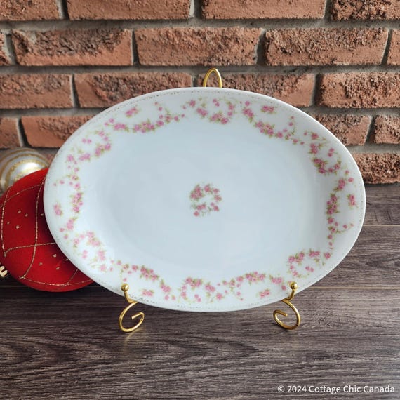 Antique Adolf Persch Bridal Rose Platter, Fine Porcelain Dinnerware