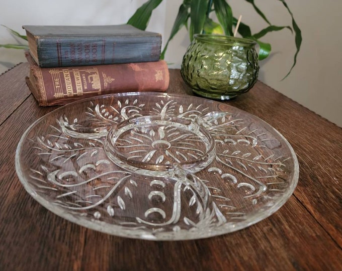 Federal Glass Serving Platter Tray 4 Part Relish Dish for Holiday Parties