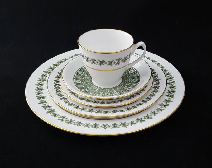 Spode Provence 5 Pc Place Setting, Mid Century Fine Bone China Dinnerware Tea Set