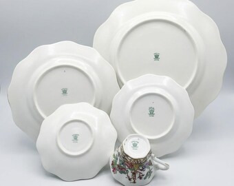 Antique Coalport Indian Tree – 5 Pc Place Setting – Fine Bone