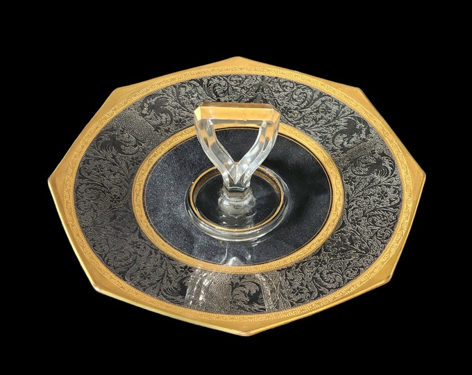 Cambridge Glass 11" Art Deco Center Handle Tray for Serving Sandwiches and Tidbits