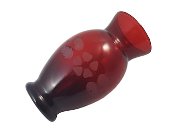 Anchor Hocking Ruby Red Glass Vase for Modern Home Decor Gifts