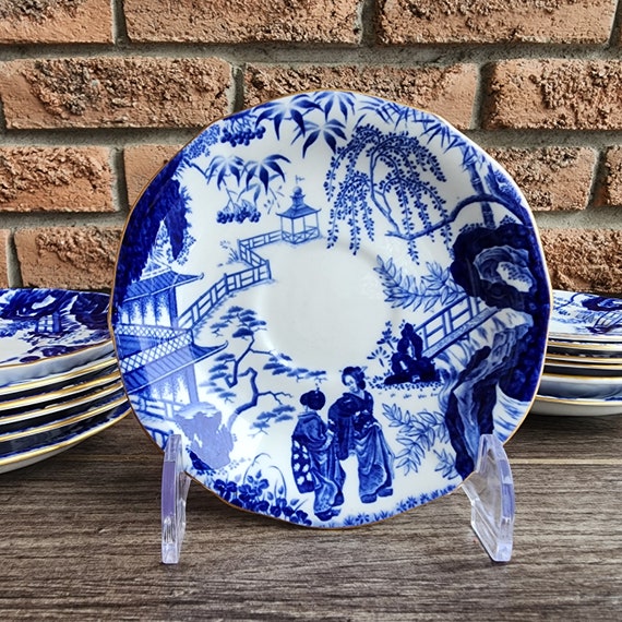 Royal Crown Derby Mikado Blue Bone China Saucer