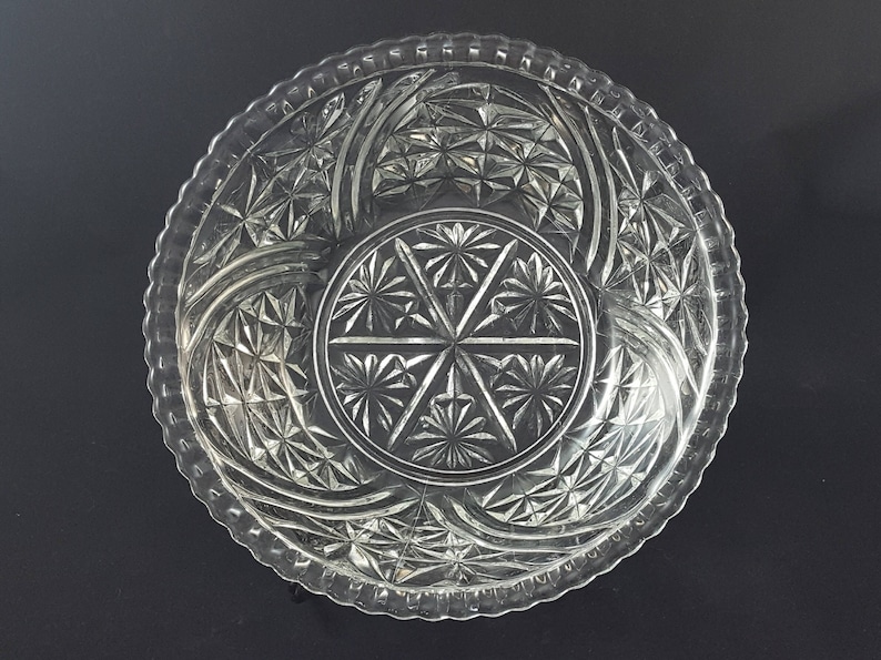 EAPG Serving Bowl Early American Pressed Glass Serving Bowl Vintage EAPG Salad Bowl c.1910s 10 58