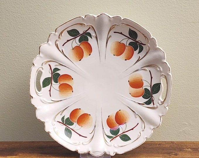 Bavarian 10 3/4" Cake Plate or Sandwich Tray for Serving Fruit and Desserts, Antique Art Deco