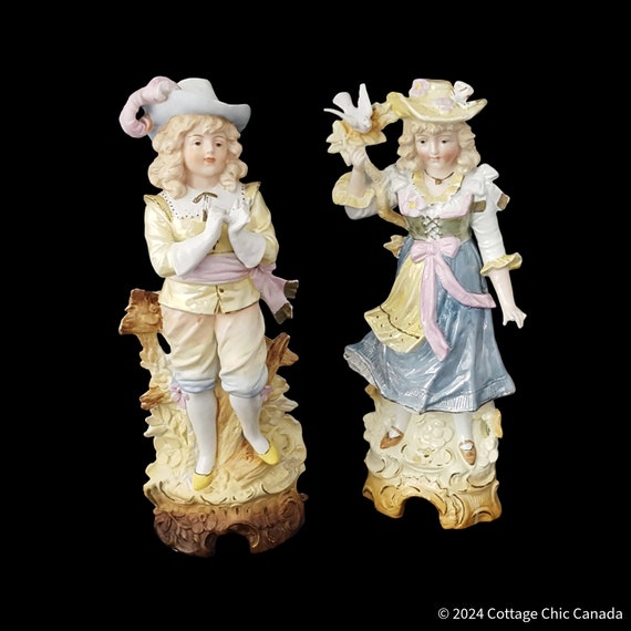 Unger, Schneider & Cie Handcrafted Bisque Porcelain Figurines - Antique 1870's