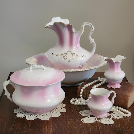 S.W. Dean 6-Piece Ironstone Wash Set – Late Victorian–Edwardian England, circa 1895–1910