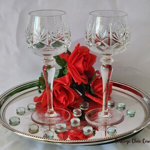 Elegant Hock Wine Glasses Vintage 80's Crystal Glassware image 2