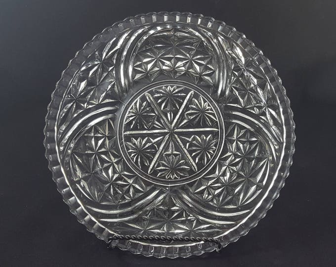 Anchor Hocking Glass Stars and Bars 12 3/4" Torte Serving Plate Tray