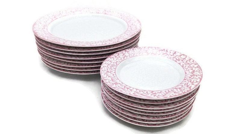 Trellis Rose by DANSK Dansk Trellis Rose Bread /&Butter Plates Dinnerware Set for 8 Vintage Dansk Plates Dansk Trellis Rose Dinner Plates