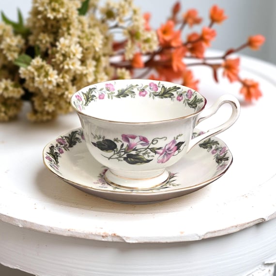 Royal Albert Cotswold Cup and Saucer – Mid Century Fine Bone China Floral A. Wagg England