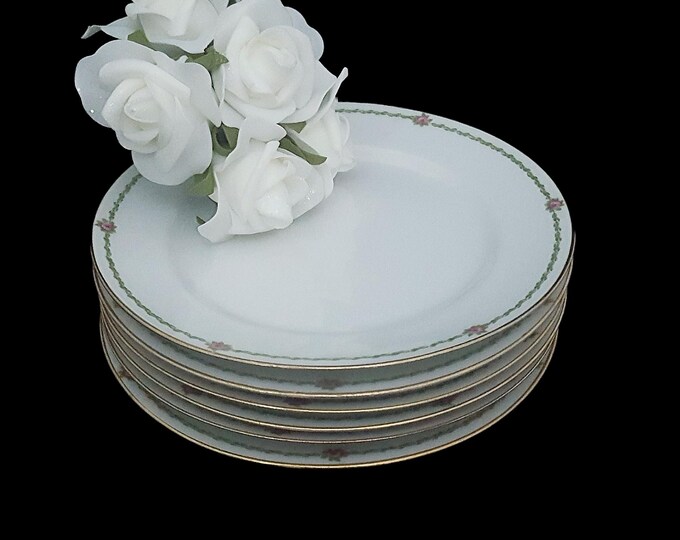 CH Field Haviland Schleiger 201 Set of 6 Salad Plates, Limoges Porcelain, GDA France