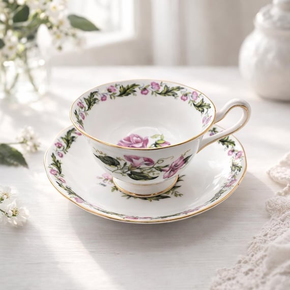 Royal Albert Cotswold Cup and Saucer Signed A Wagg – Fine Bone China England