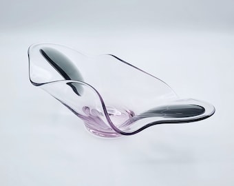Modern Abstract Amethyst Clear Glass Bowl