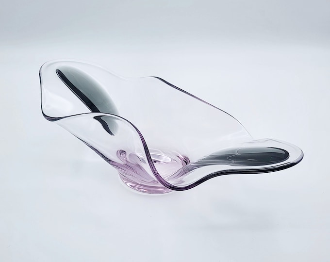 Modern Abstract Amethyst Clear Glass Bowl