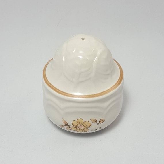 Vintage Cordella Burnet Pepper Shaker Japan Stoneware Brown Floral 1970s