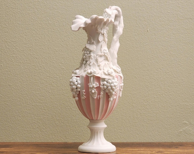 Andrea By Sadek Reproduction Bennington Antique Victorian Parian Ware Pitcher