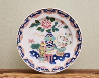 Antique Chinese Porcelain Famille 10" Rose Plate for Decorative Home Decor