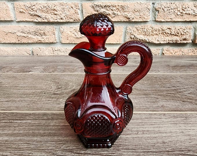 Avon Ruby Red Cruet Bubble Bath Container Collectible - The 1876 Cape Cod Collection
