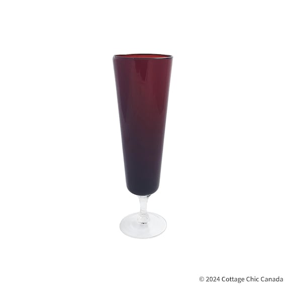 Ruby Fluted Pilsner Beer Glass for Modern Home Decor Gifts