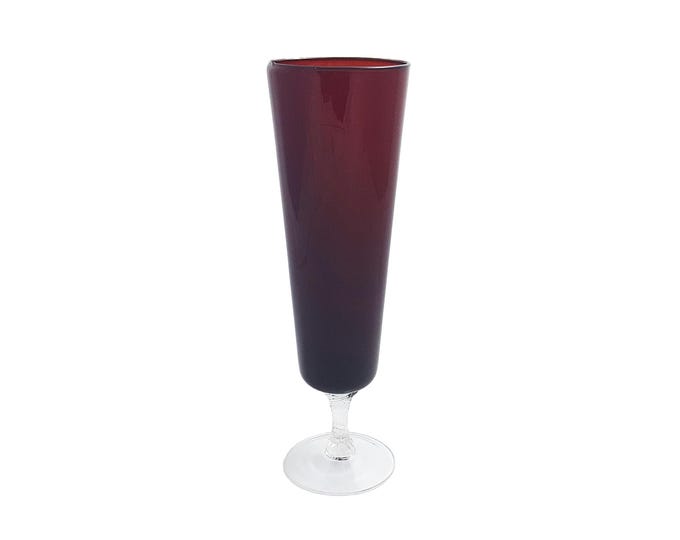 Ruby Fluted Pilsner Beer Glass for Modern Home Decor Gifts