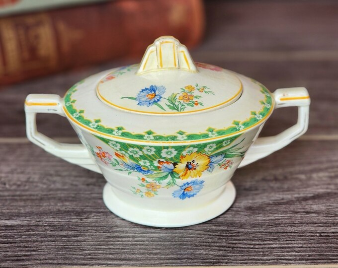Grindley Kenora Art Deco Lidded Sugar Bowl