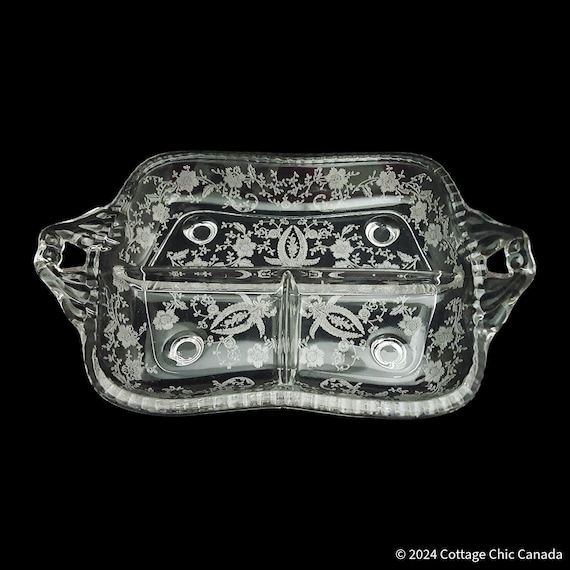 New Martinsville Prelude 3-Part Divided Dish, 12 3/4" Vintage