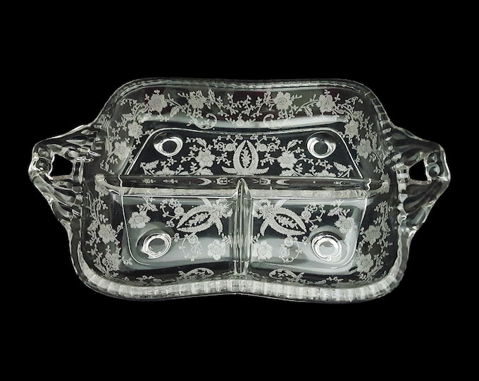 New Martinsville Prelude 3-Part Divided Dish, 12 3/4" Vintage