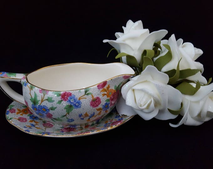 Royal Winton Grimwades Old Cottage Chintz Gravy Boat & Underplate