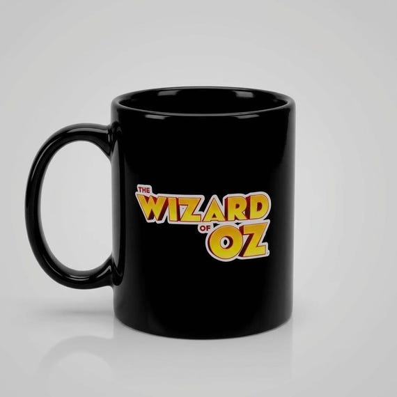 Vintage Wizard of Oz Mug Black Ceramic Coffee Cup Classic Movie Memorabilia