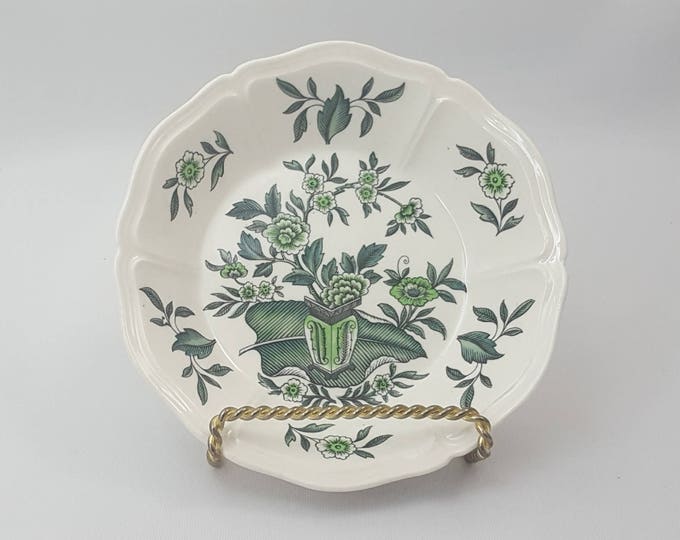 Wedgwood Green Leaf Fruit Dessert Bowls, Stoneware Dinnerware Made in England, Set of 2