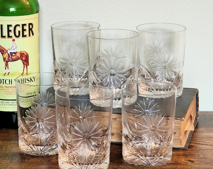 Gundy-Clapperton ABP "Florel" Lead Crystal Glass Tumblers, Set of 6