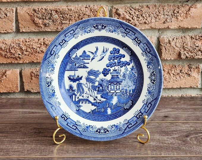 Broadhurst Ironstone Blue Willow 9 5/8" Dinner Plate
