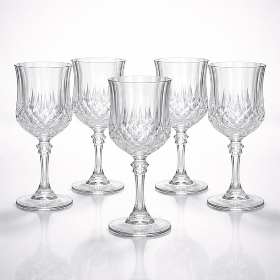 RESERVED - Cristal d’Arques Longchamp Wine Glasses – Set of 6 – Luxury Barware France