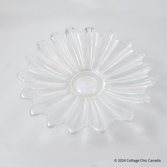 Federal Glass Celestial Iridescent Serving Dish – Mid Century Home Decor USA