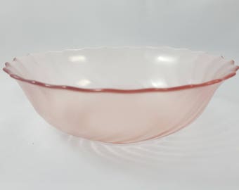 Arcoroc Glass Cereal Bowl! Beautiful Pink Frosted Glass! Small Glass Bowls! Glass Candy Dishes!