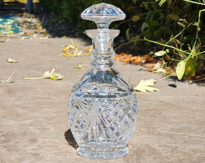 Vintage Atomic Age Lead Crystal Decanter for Bar or Shelf Decor