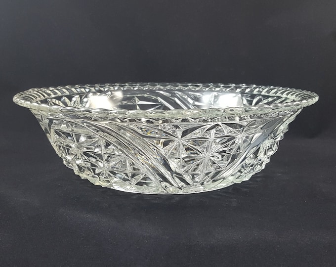 Vintage Anchor Hocking Glass Stars and Bars Serving Bowl