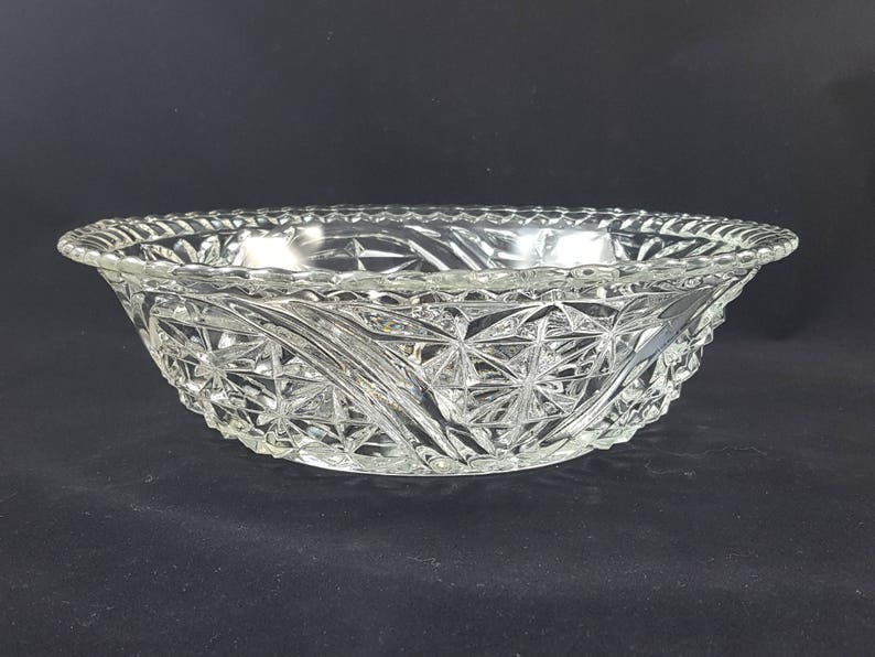 EAPG Serving Bowl Early American Pressed Glass Serving Bowl Vintage EAPG Salad Bowl c.1910s 10 58