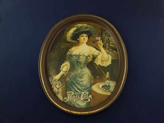 Pepsi Cola Gibson Girl Serving Tray for Cocktails, Vanity Home Decor