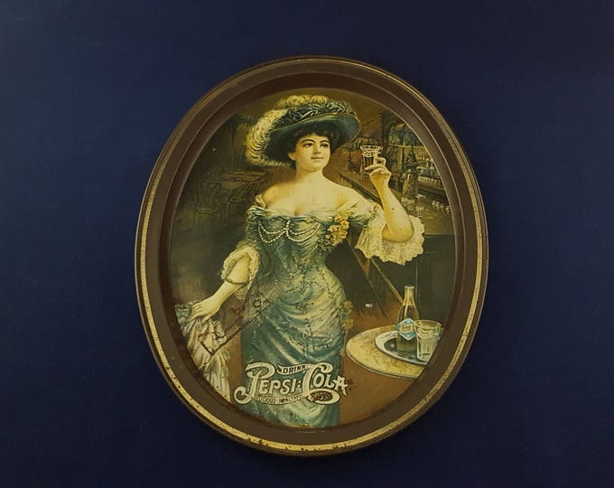 Pepsi Cola Gibson Girl Serving Tray for Cocktails, Vanity Home Decor