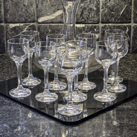 Bohemia Crystal Crystalex Diana Cordials – Vintage Czech Stemware Set of Four or Six