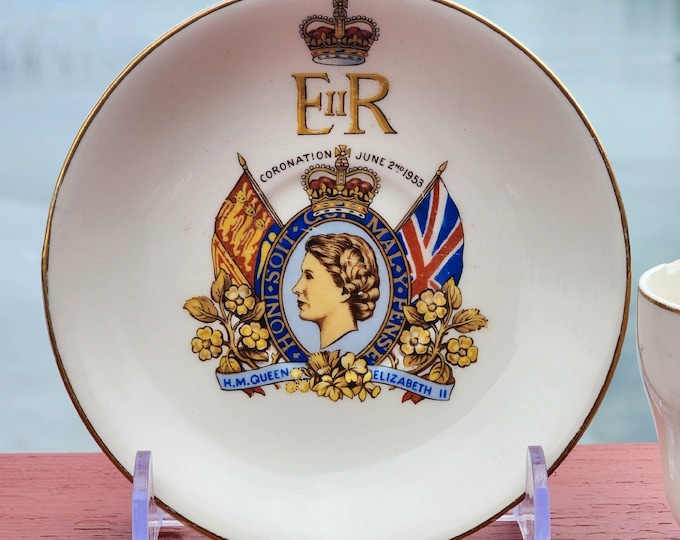Vintage Johnson Brothers H.M. Queen Elizabeth II Coronation Bone China Saucer for Tea Set